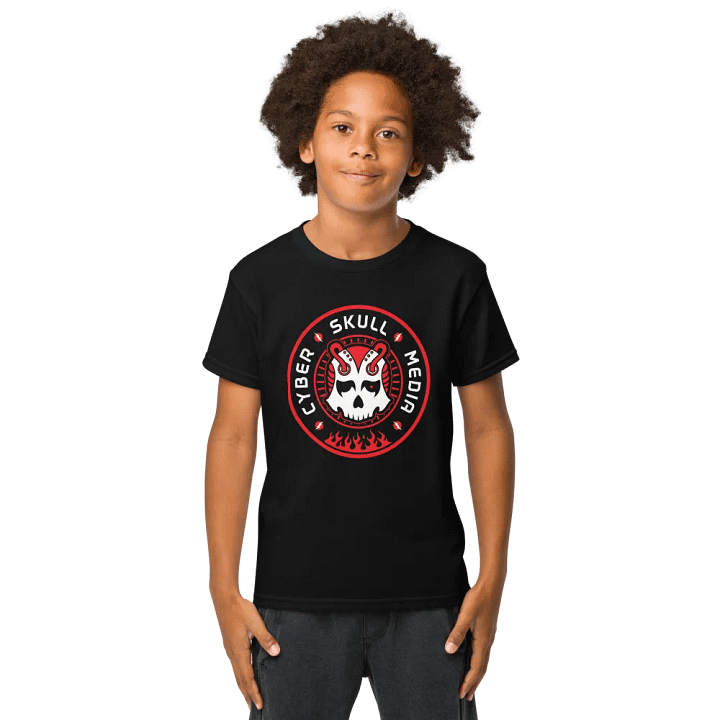 Youth Cyber Skull Media Logo Tee product image (1)