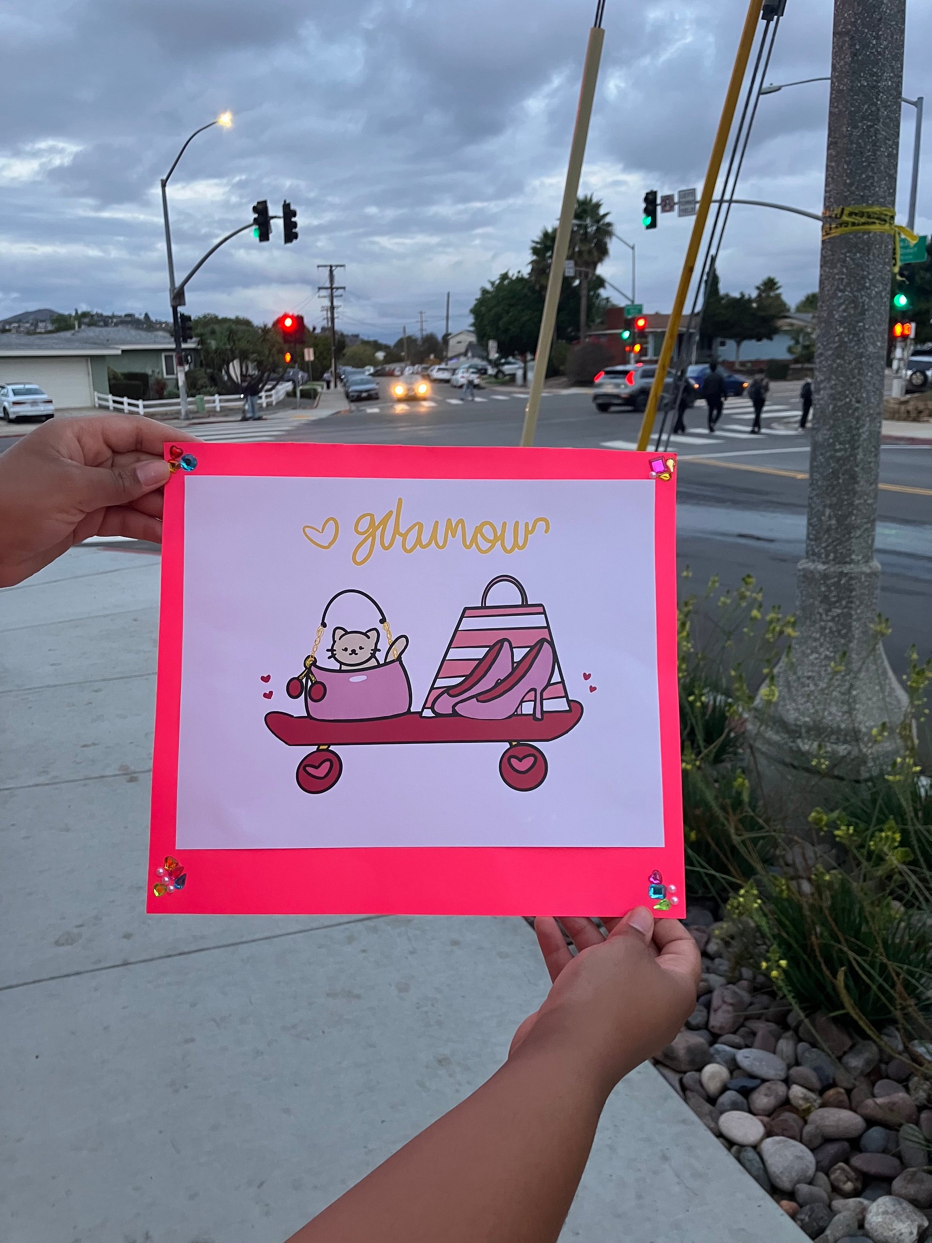 Cute Girly Skateboard Art Poster Strawberrysockzzz product image (1)