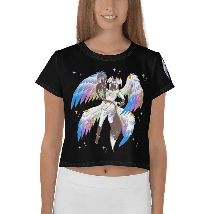 Rainbow Pride Angel Cropped T-Shirt product image (1)