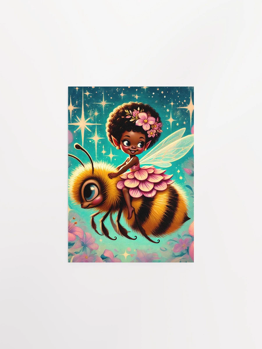 Flower Fairy Riding a Bumblebee Fantasy Premium Poster product image (5)