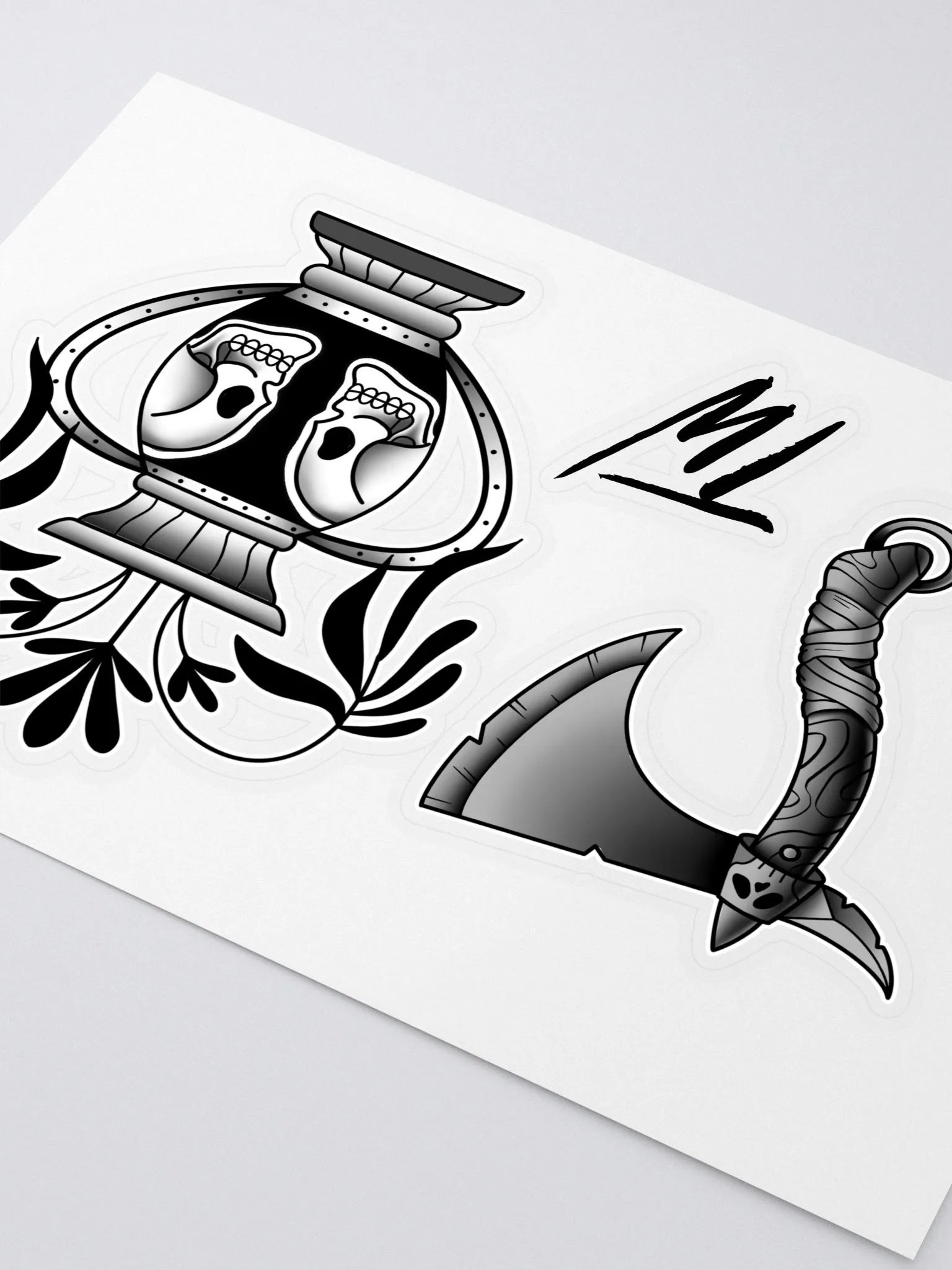 Black & Grey Traditional Sticker Pack product image (3)