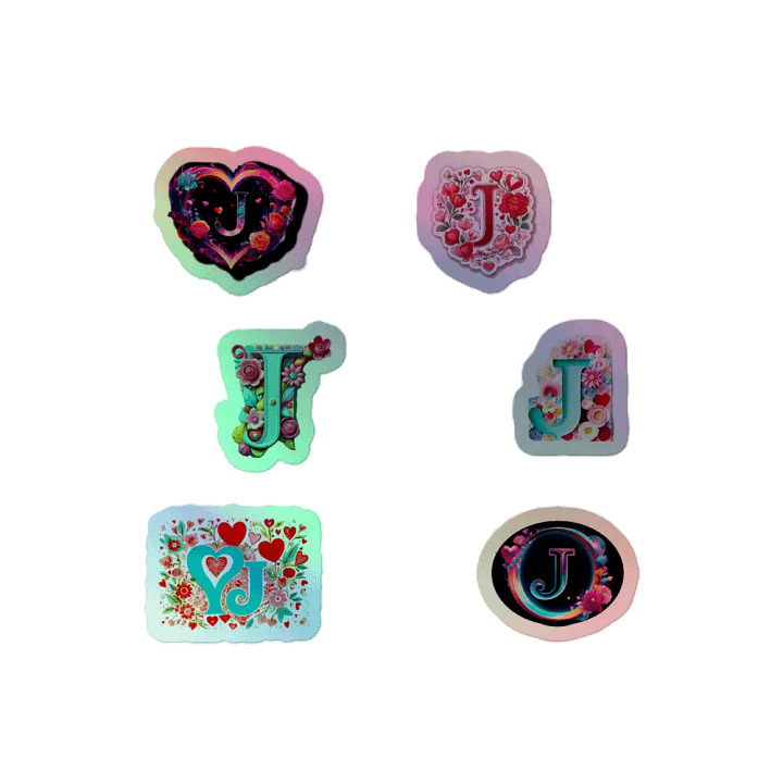 All J's Valentine’s Monogram Holo Sticker Pack product image (2)