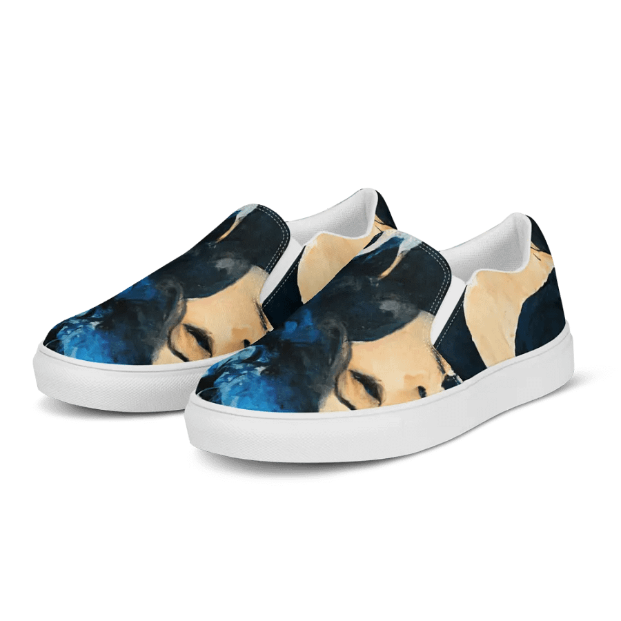 Blue Plumes, Women's Slip-On Canvas Shoes product image (3)