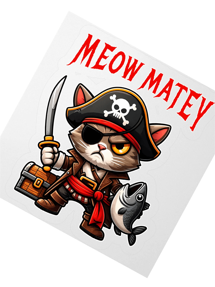 Meow Matey Cat Pirate Sticker product image (5)