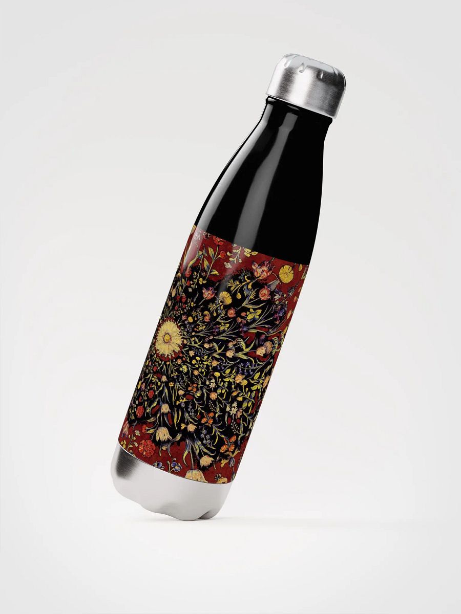 Medieval Flowers On Red Stainless Steel Water Bottle product image (2)
