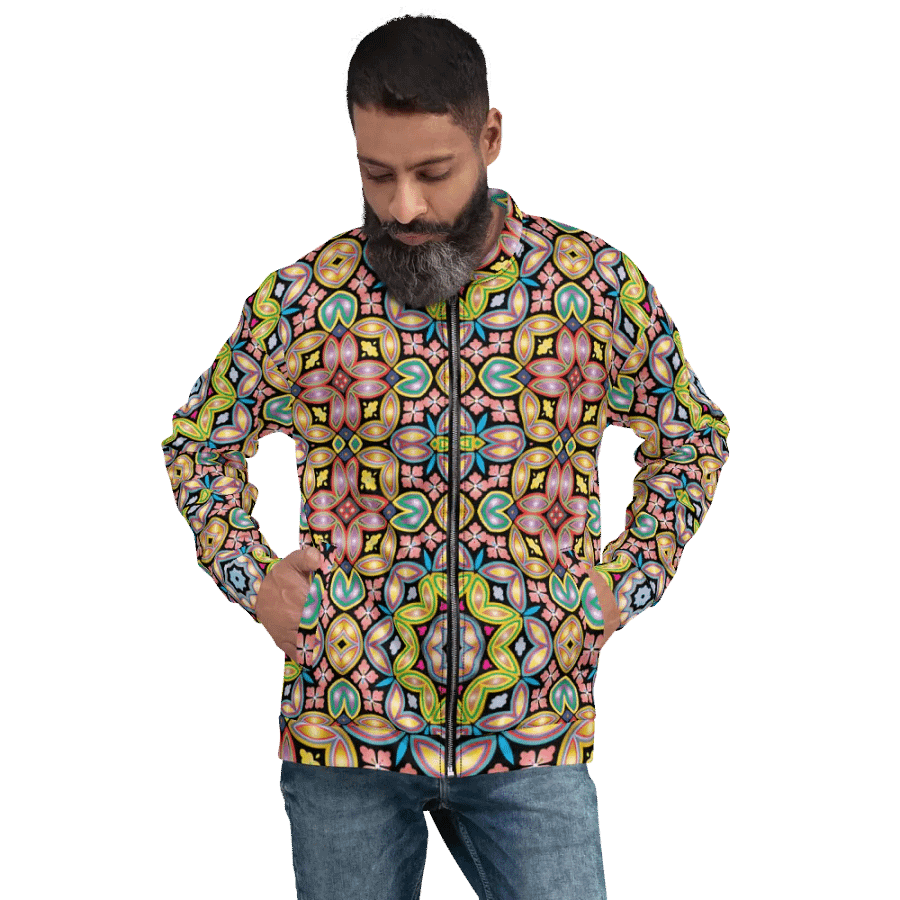 Batik Kawung Red Bomber Jacket product image (8)
