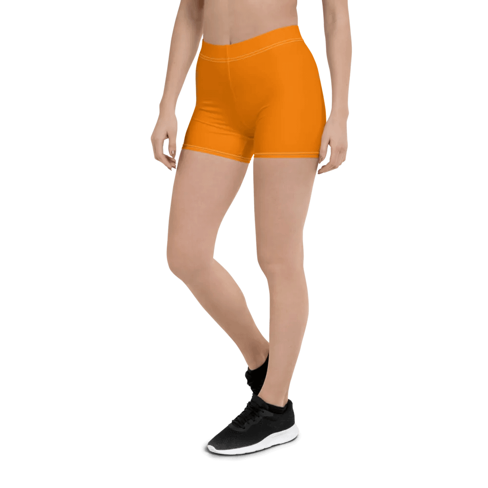 Plain Color Orange Bike Shorts product image (5)