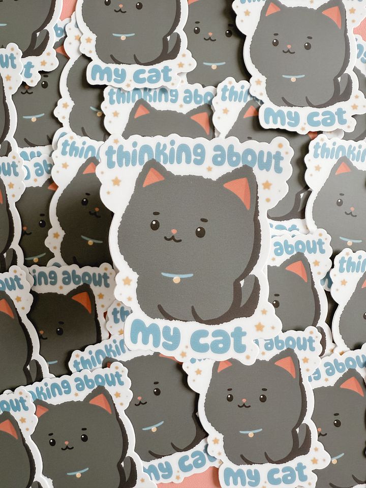 'Thinking About My Cat' Sticker product image (1)