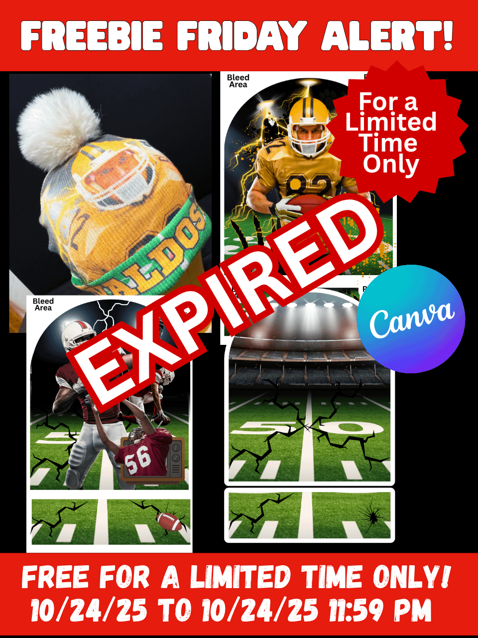 DT Pom Pom Knitted Cap Templates - Football Theme - Editable in Canva product image (2)