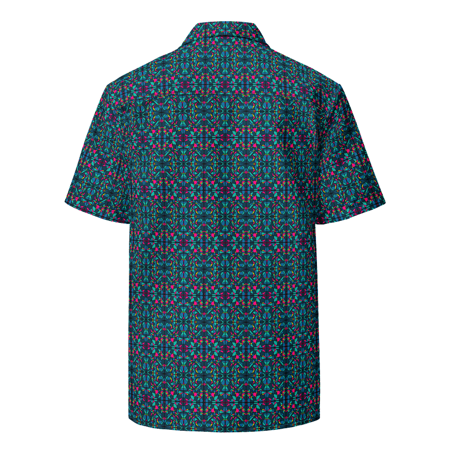 Blue Stained Glass – Vibrant Pattern Hawaiian Shirt product image (3)