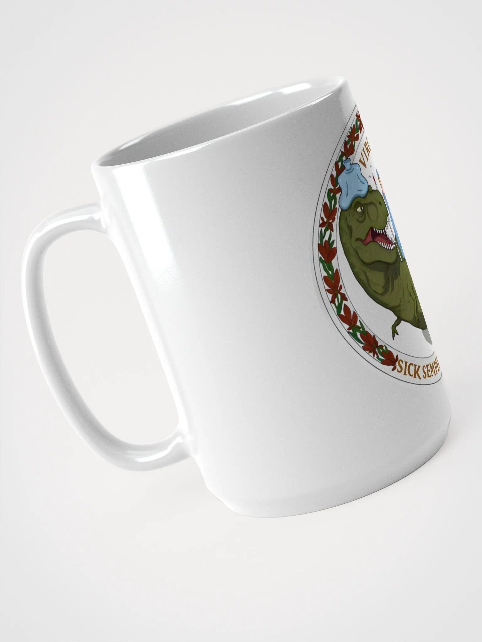 Sick Semper Tyrannis - Virginia State Flag Seal with Dinosaur Mug product image (3)