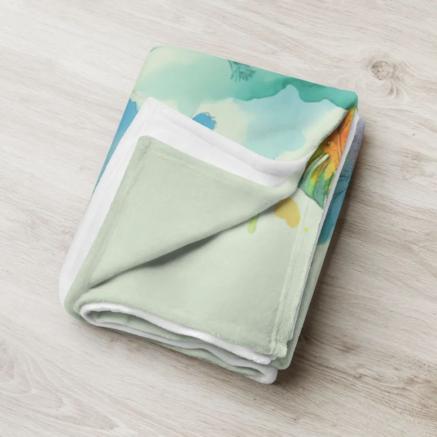 Elephant In The Wild Watercolor Throw Blanket product image (7)