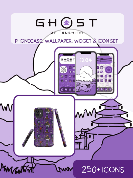 Ghost of Tsushima ONI iPhone Purple Hardcase & Theme Bundle product image (1)