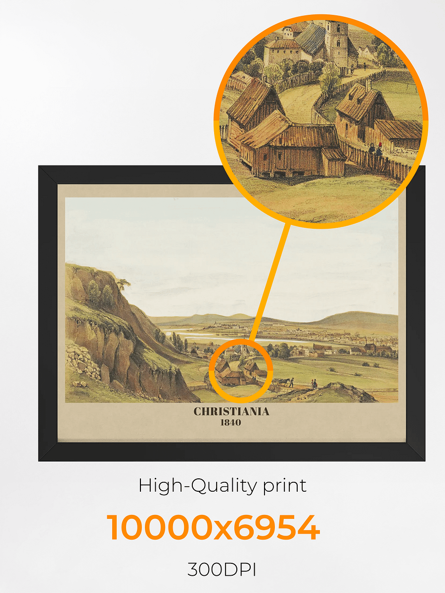 Christiania 1840 Framed Poster Print - Restored Historic City View product image (4)