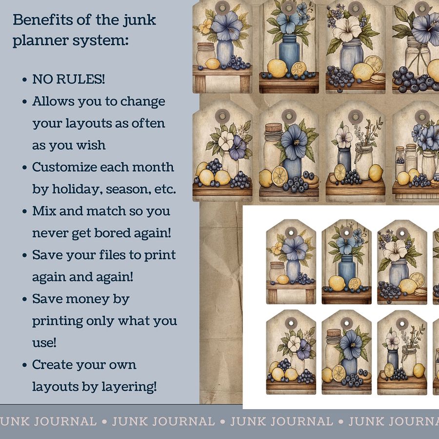 Blueberry Lemon Hibiscus - Printable Tags V9 product image (4)