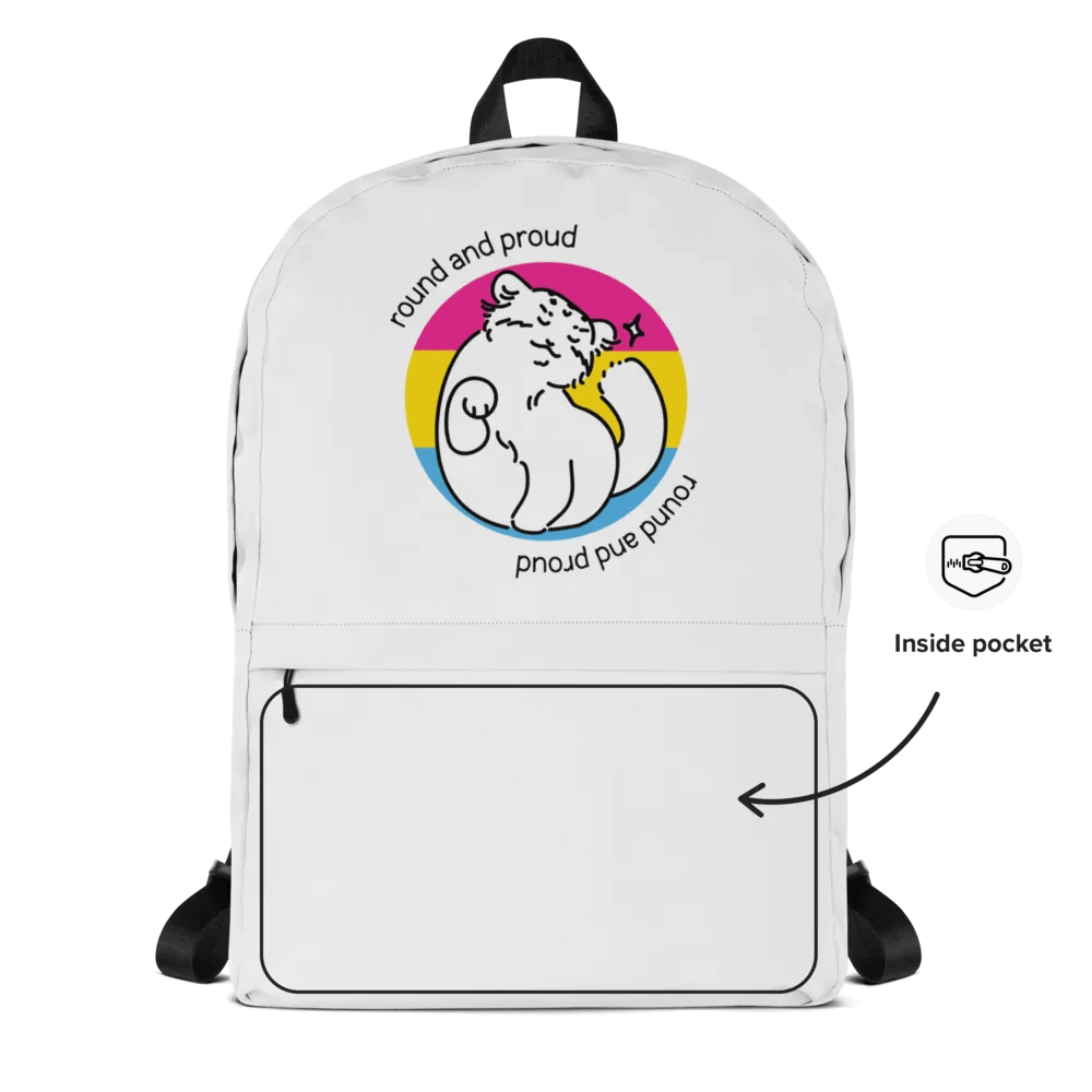 Round and Proud Manul Pansexual Version - Backpack product image (2)