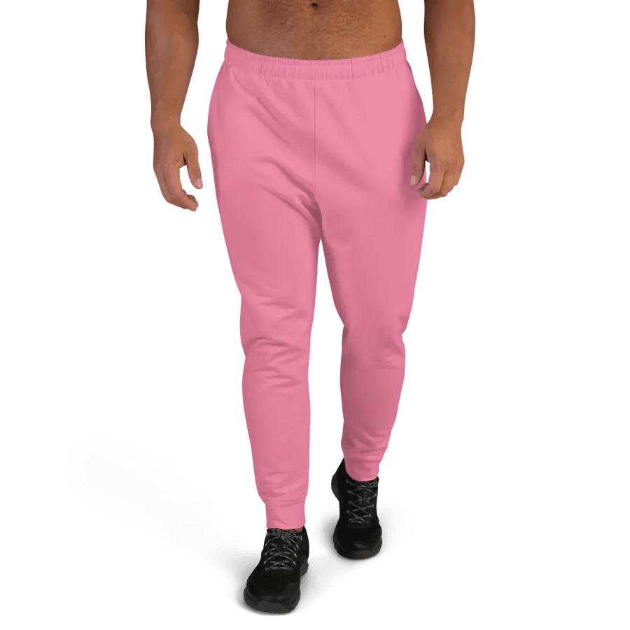 Plain Rosy Pink Soft Summer Recycled Polyester Premium Men's Joggers by Treasure Pie product image (1)