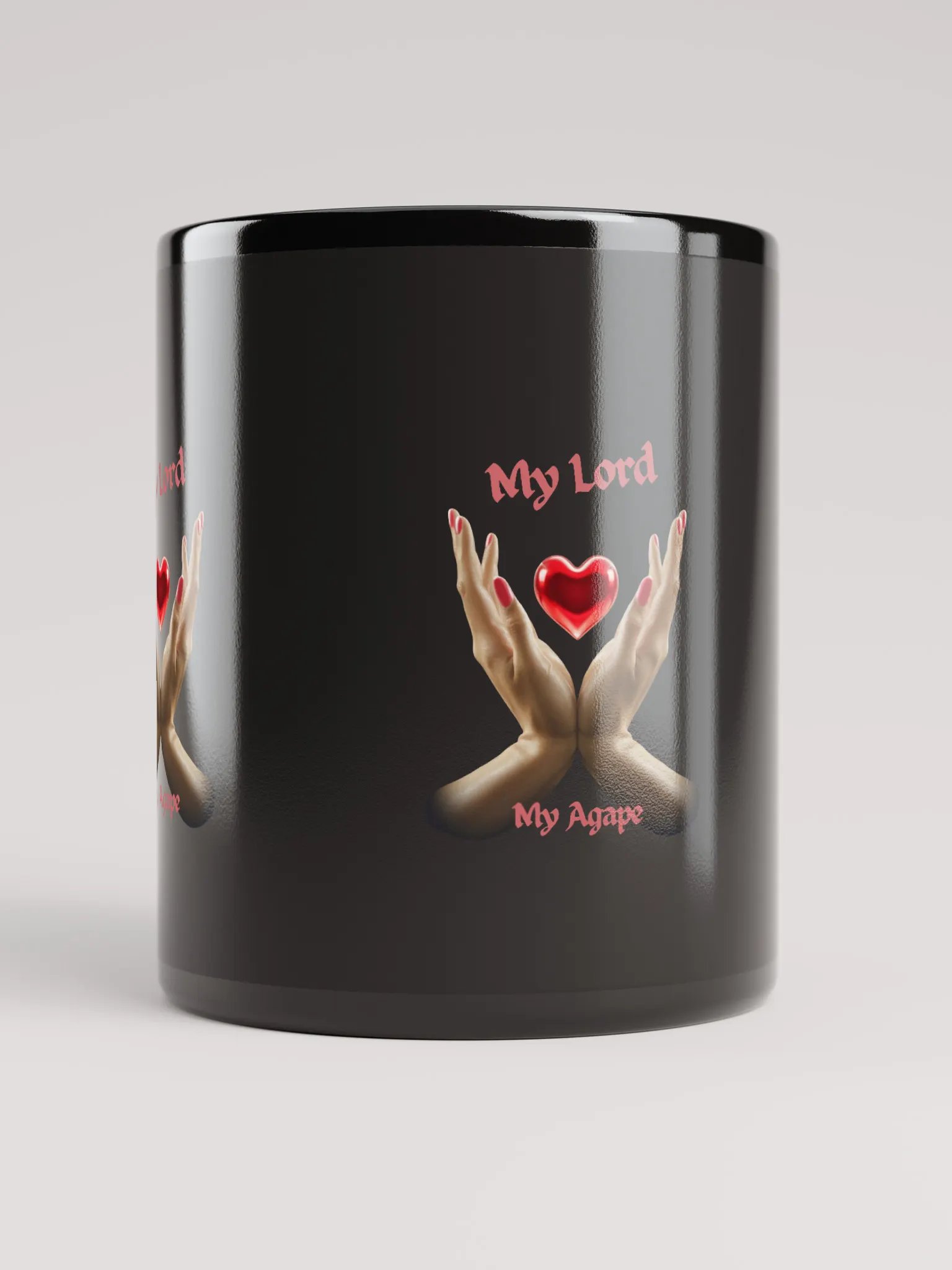 My Lord, My Agape Black Glossy Mug product image (10)