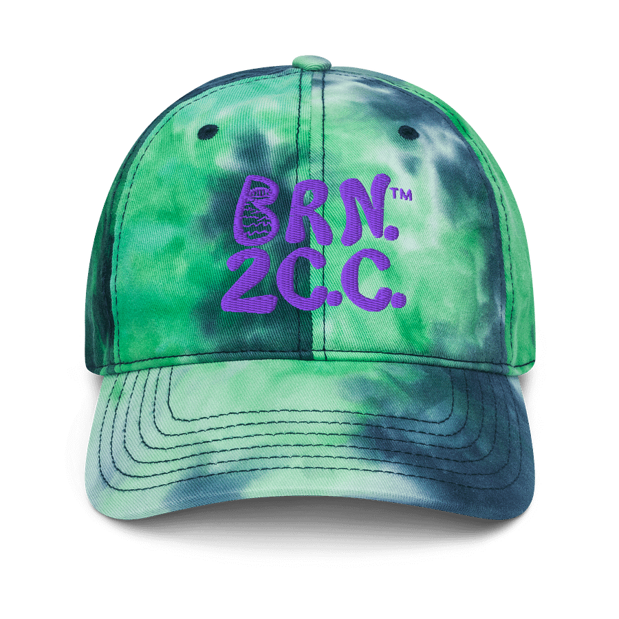 BRN.2C.C.™ | Tie-Dye Dad Hat | Coastal Cap with Groovy Vibes | Adjustable Unisex Cotton Cap | Purple 3D Puff Embroidered Logo product image (1)