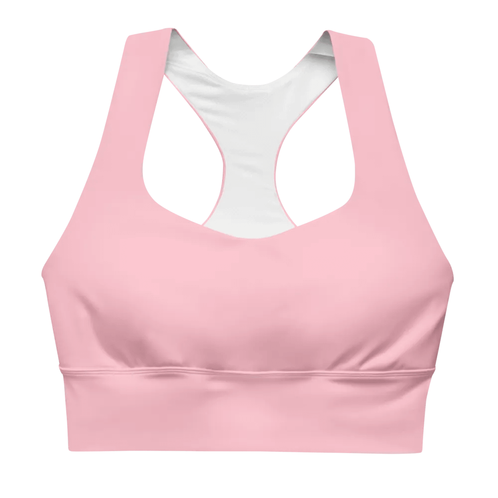 Plain Color Pink Longline Sports Bra product image (5)