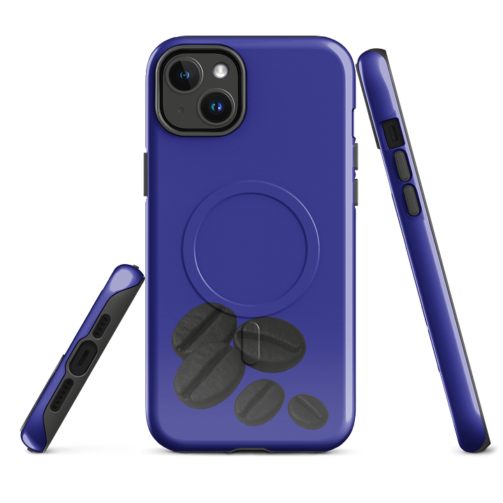 Dark Blue White Coffee Beans MagSafe® Tough iPhone® Case product image (2)