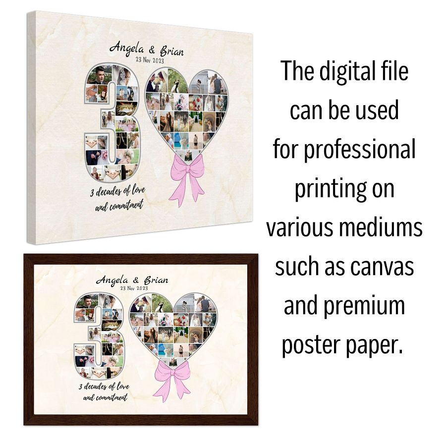 30 Year Wedding Anniversary Photo Collage Canva Template product image (5)