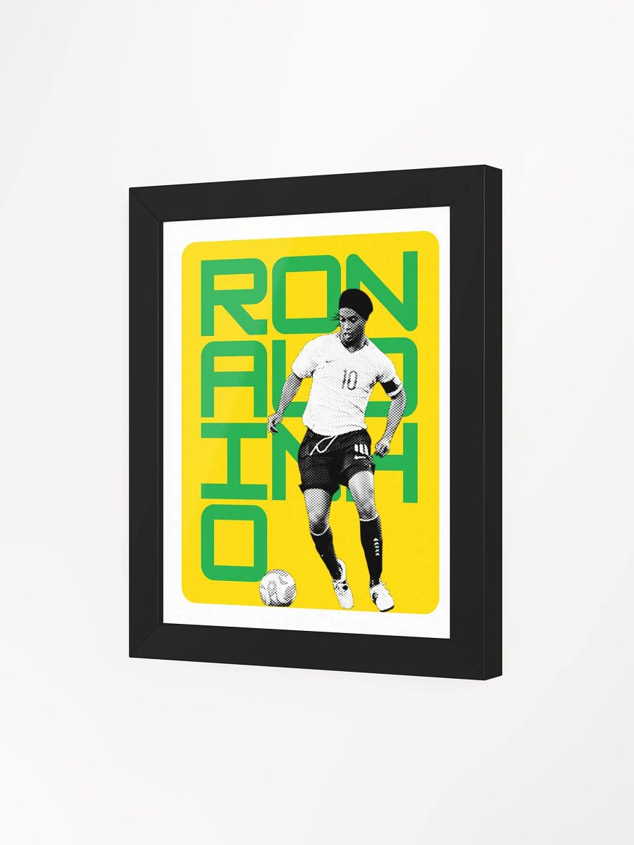 Ronaldinho BW Brazil Name Art Framed Print product image (1)
