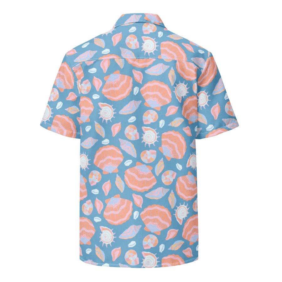 Retro Seashells Blue Hawaiian Shirt product image (8)