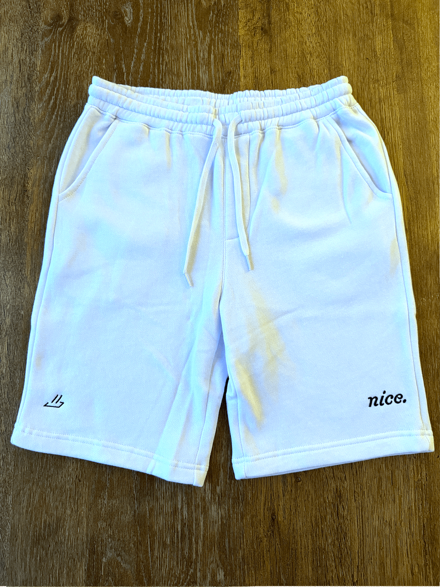 Nice. Embroidered Sweatshorts (White) product image (1)