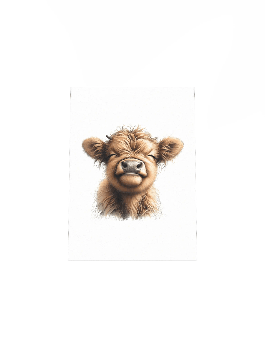 Smiling Fluffy Highland Cow Nursery Print product image (4)