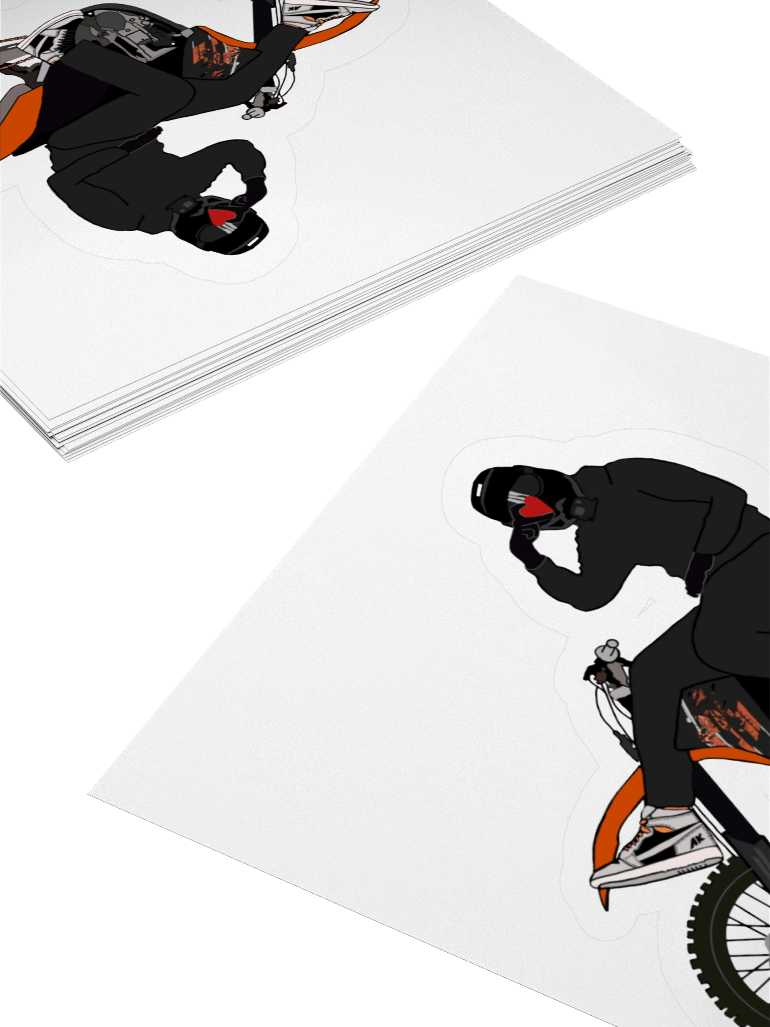 Heart-hand on Bike | Kiss-cut Sticker product image (4)
