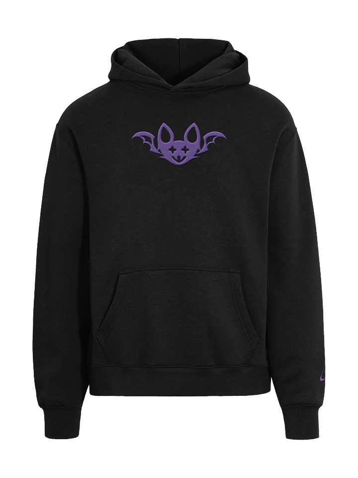 Purple Embroidered Bat Unisex Oversized Hoodie product image (1)