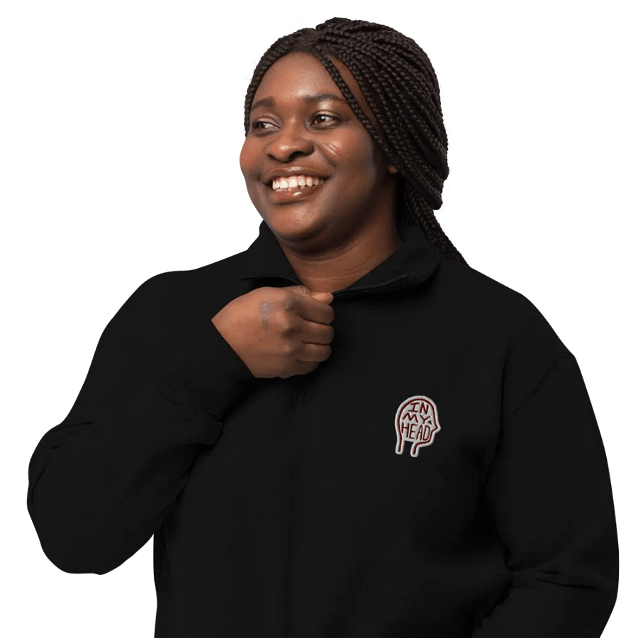 In My Head (maroon bubble design) embroidered quarter zip product image (3)