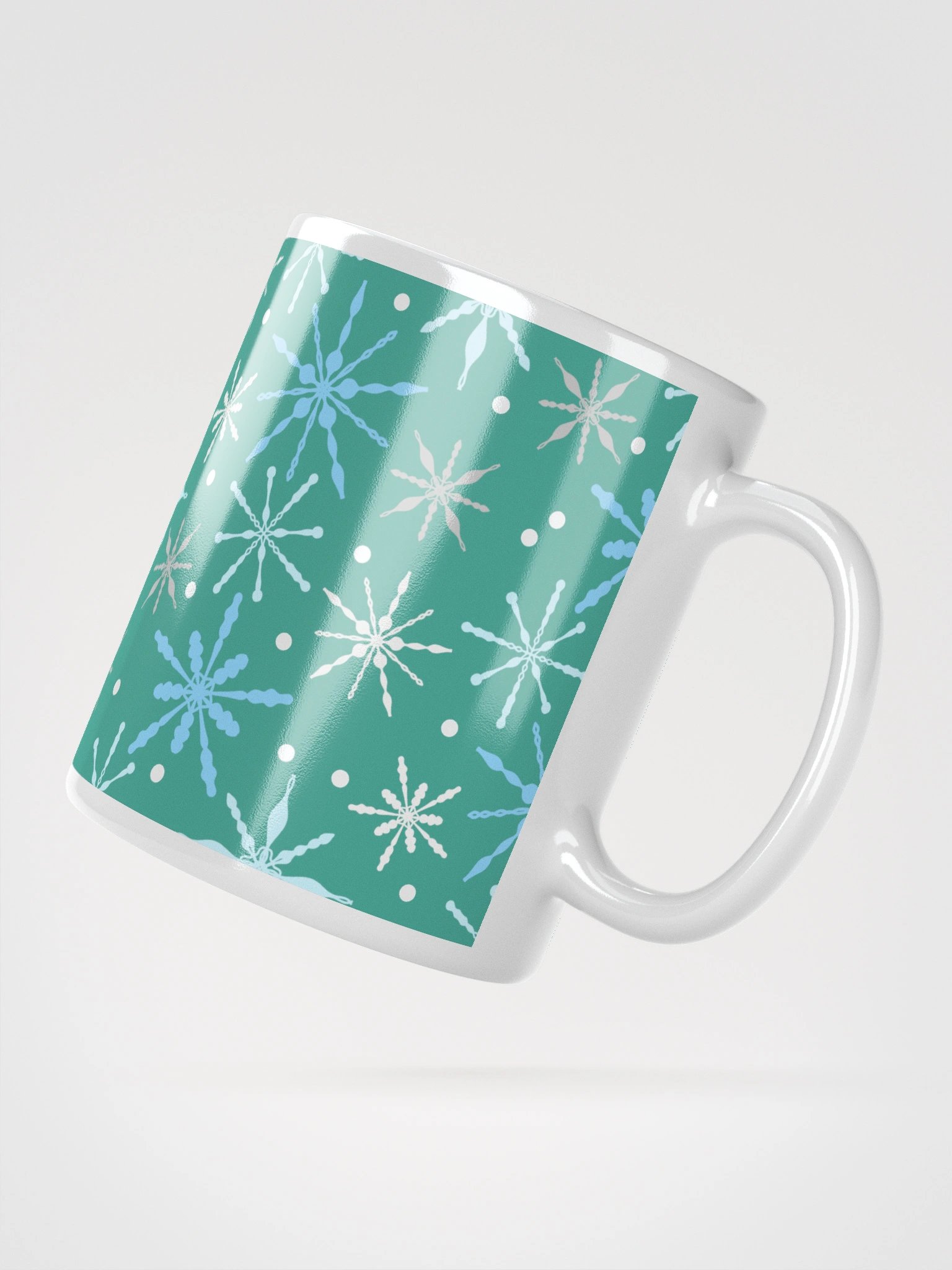 Snowflakes Pattern Mug in Aqua product image (4)