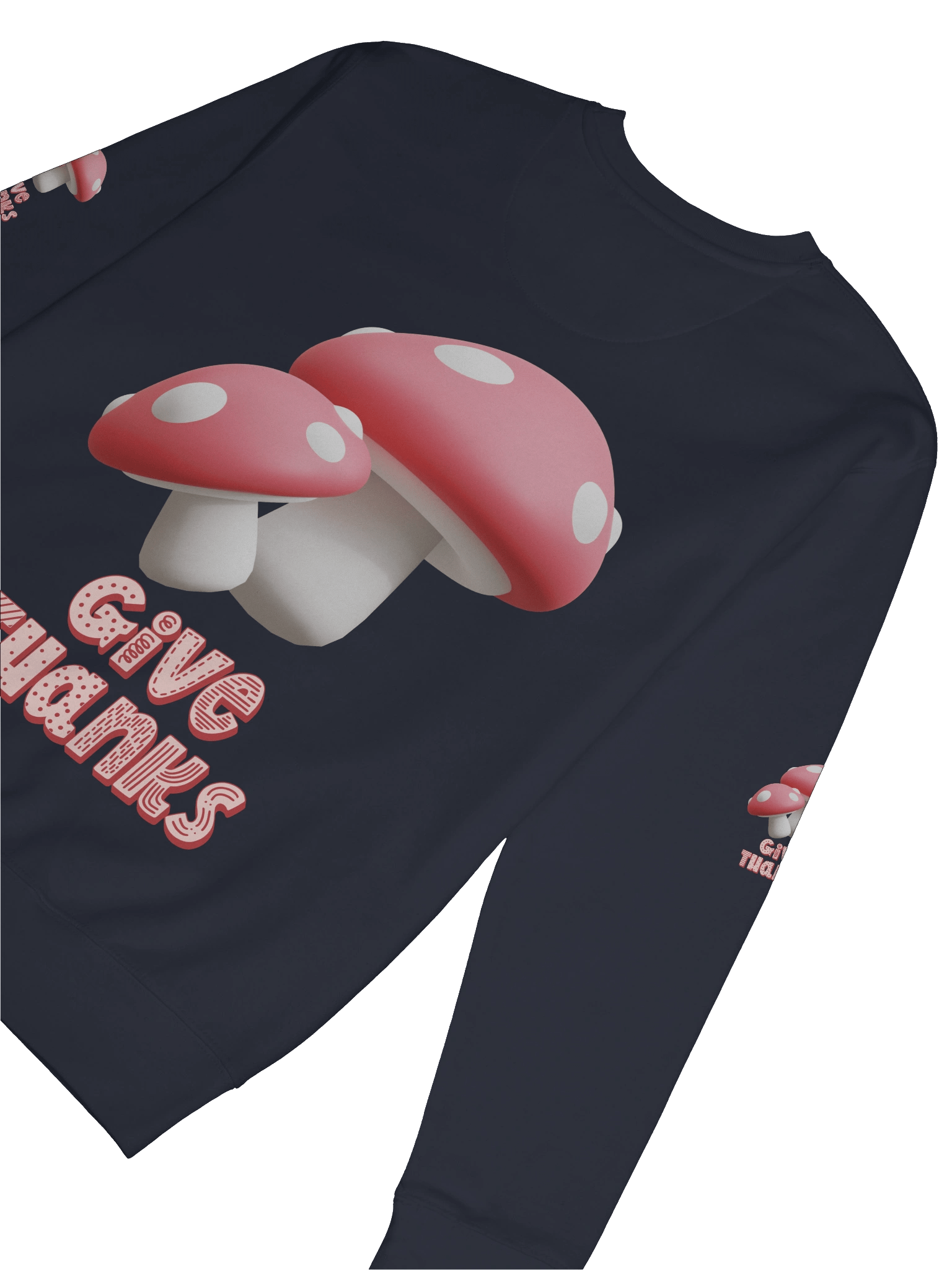 Give Thanks Sweatshirt – Mushroom Typography, Thanksgiving product image (80)