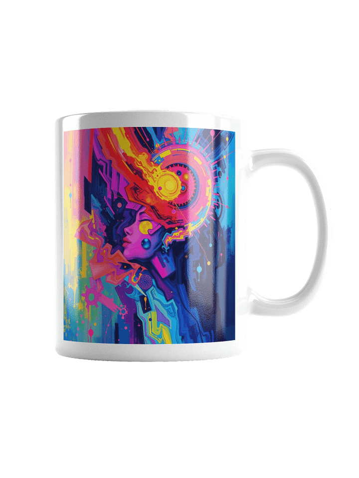 Coffee Mug Psychedelic Abstract Vibrant Cosmic Neon Futuristic Art product image (2)