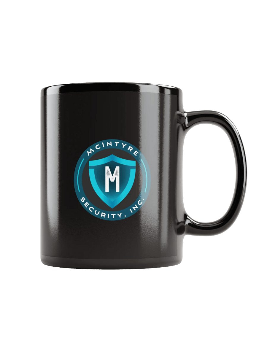 Black ceramic coffee mug - McIntyre Security, Inc. Logo product image (1)