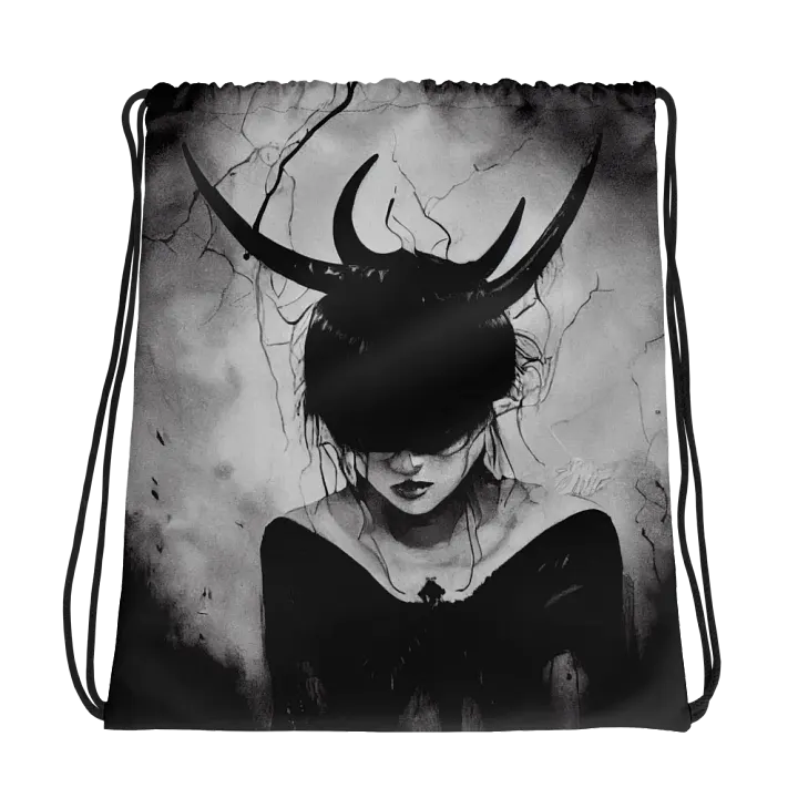 Ethereal Horned Creature Drawstring Bag product image (1)