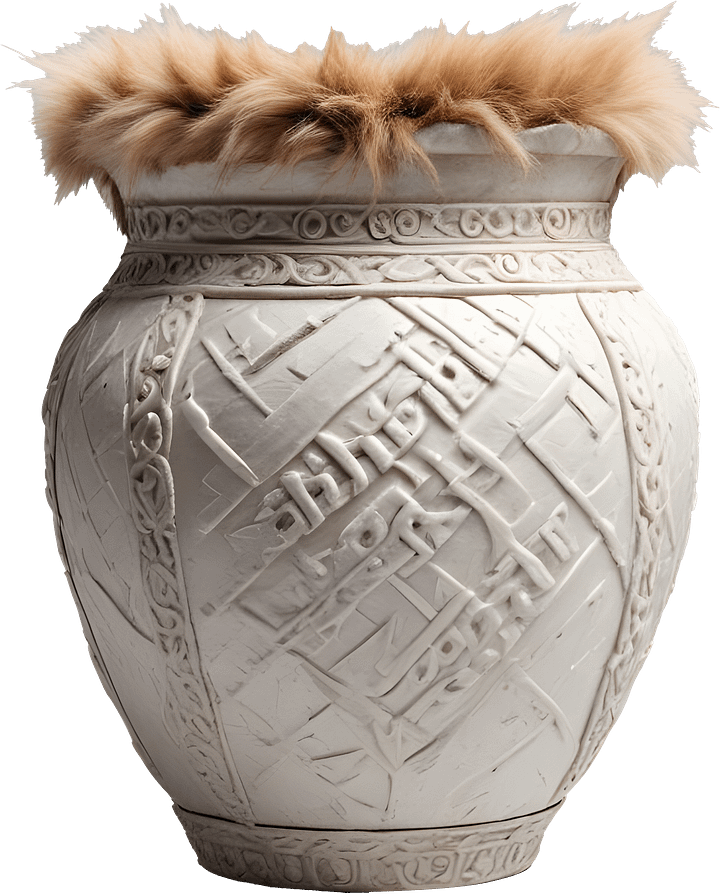Scandinavian Nest – Nordic Fur Vase PNG product image (1)