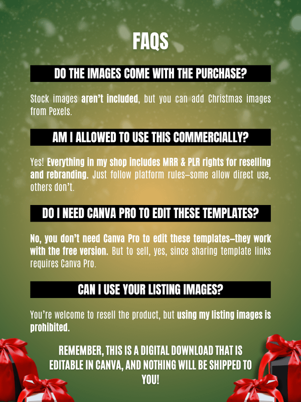 MRR/PLR Christmas Instagram Templates product image (9)