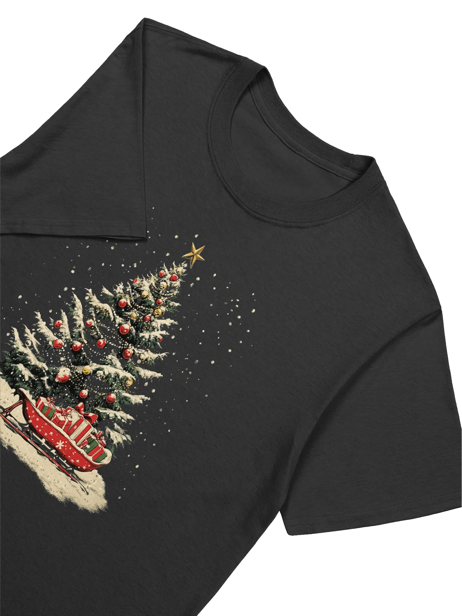 Vintage Christmas Sled Ride Nostalgic Holiday Unisex T-Shirt product image (5)