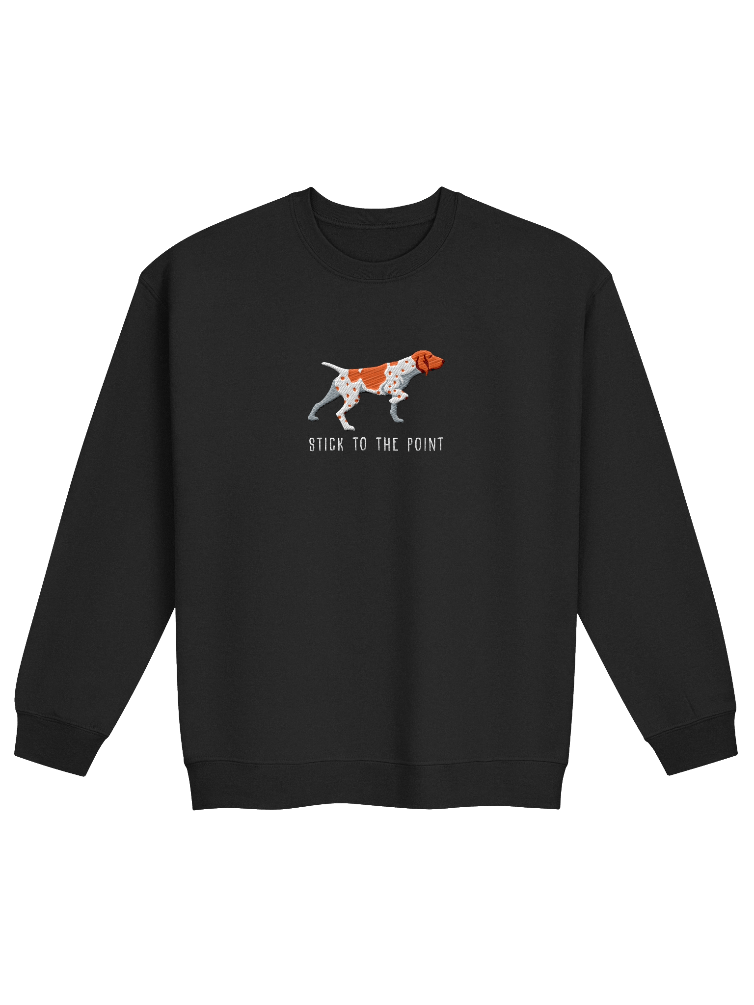 Stick to the Point Sweatshirt (Embroidered) of a Bracco Italiano(Orange & White) product image (1)