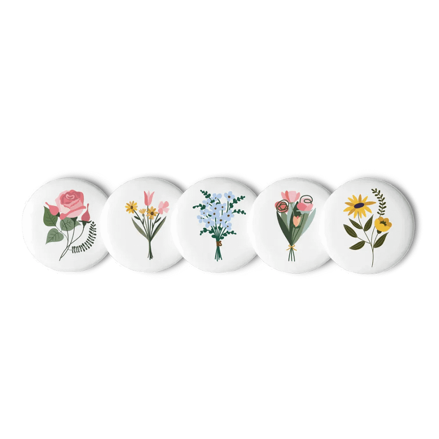 Set of Pin Buttons (floral) product image (1)