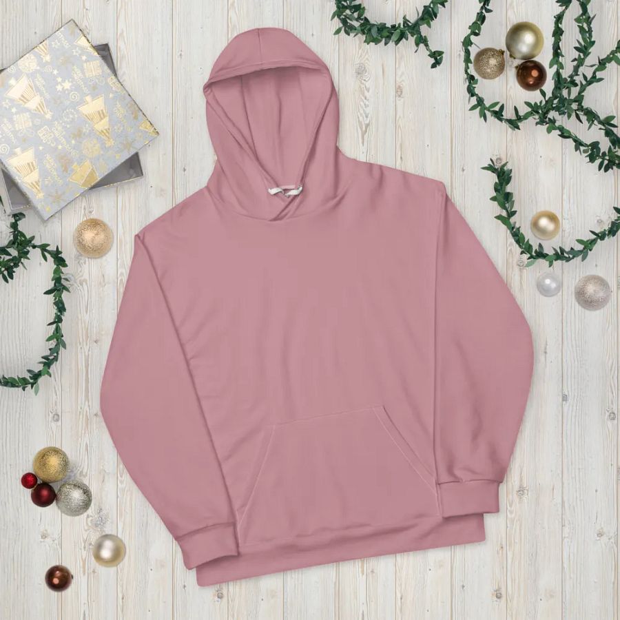 Plain Dusty Pink Soft Summer Unisex Recycled Polyester Heavyweight Premium Hoodie by Treasure Pie product image (11)