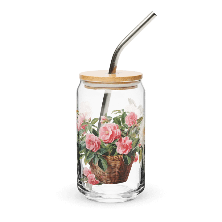 Camellia Blossom Glass Can Sipper product image (1)