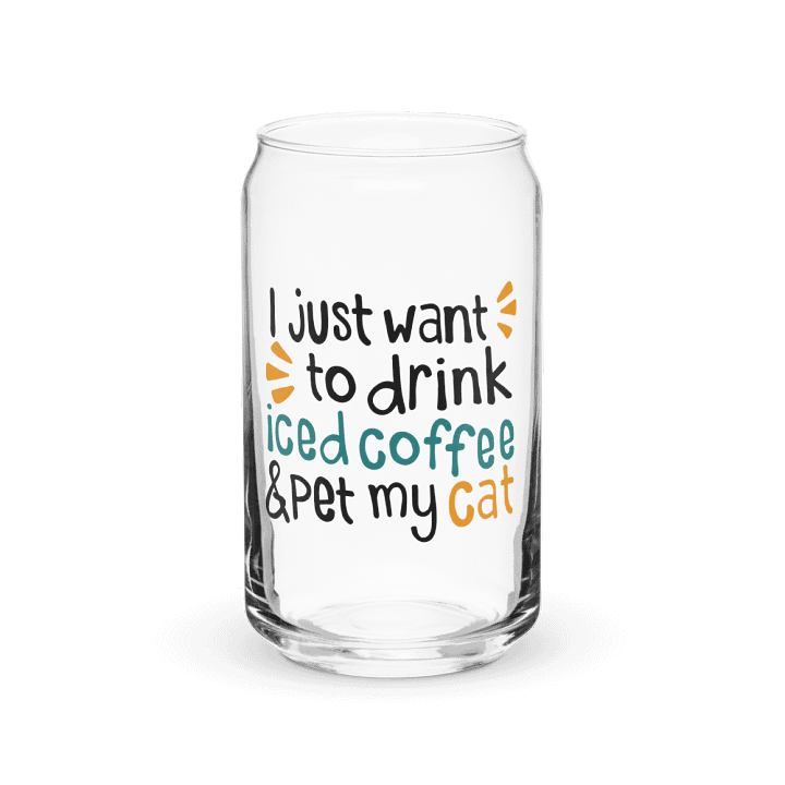 Iced Coffee & Cat - Can-Shaped Glass product image (1)