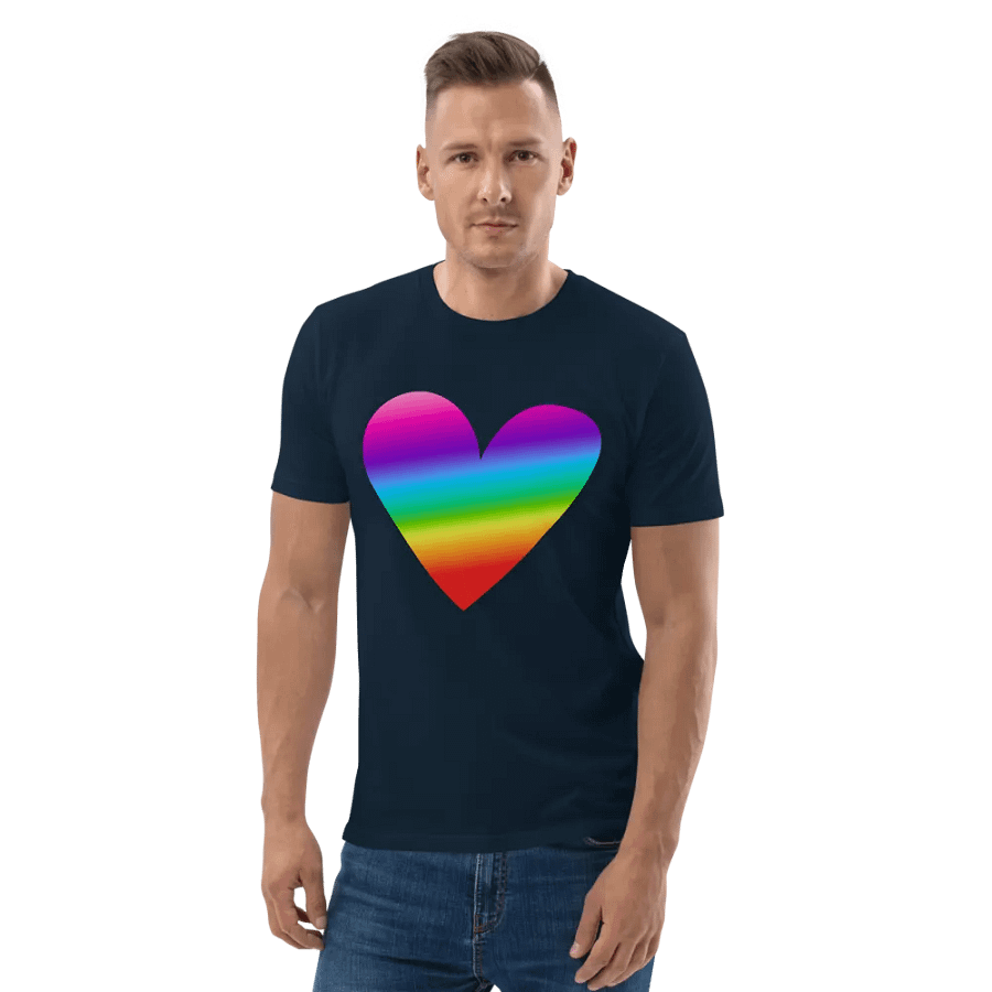Rainbow Heart Stanley/Stella Organic Cotton T-Shirt product image (168)