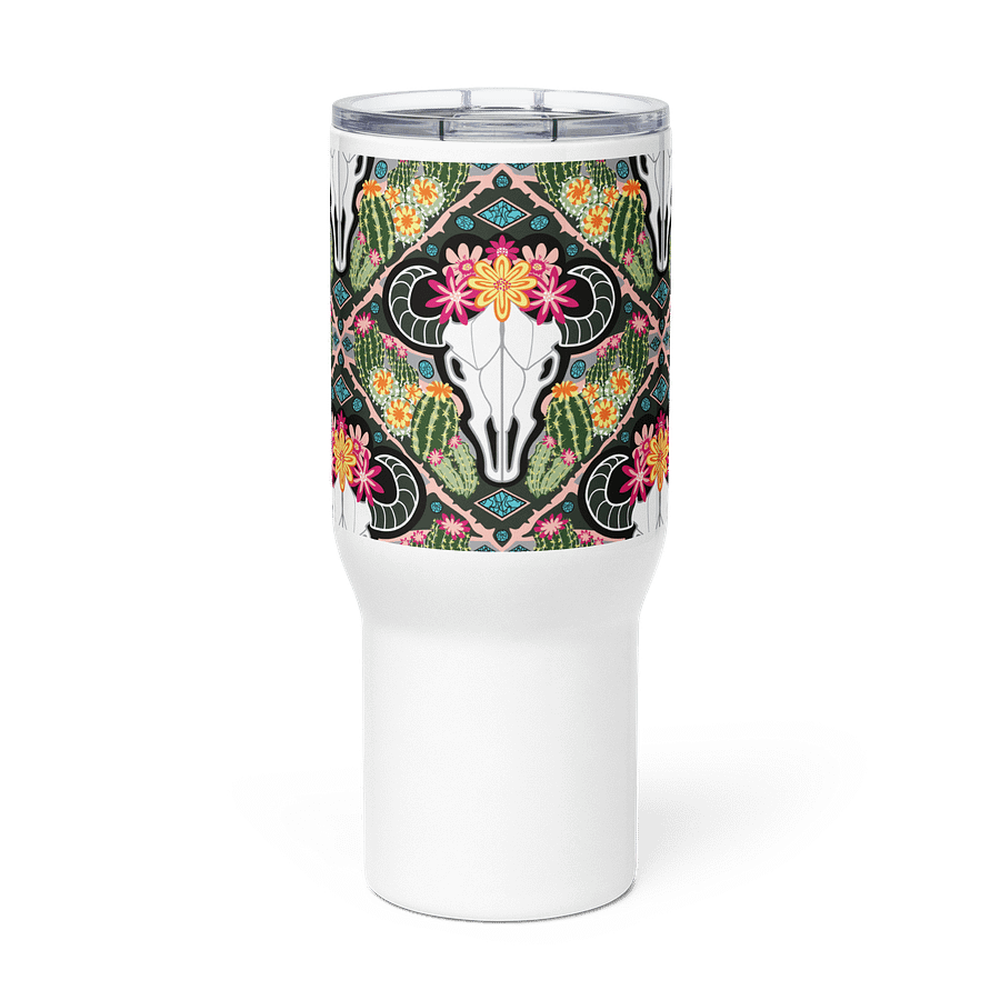 Western Americana Cacti Cow | 25oz/40oz Travel Mug | 🌵☕ | Allcolor 267 Stainless Steel Mug with Handle | Insulated, Spill-Proof | by MONIQUE FAELLA DESIGNS™ product image (2)