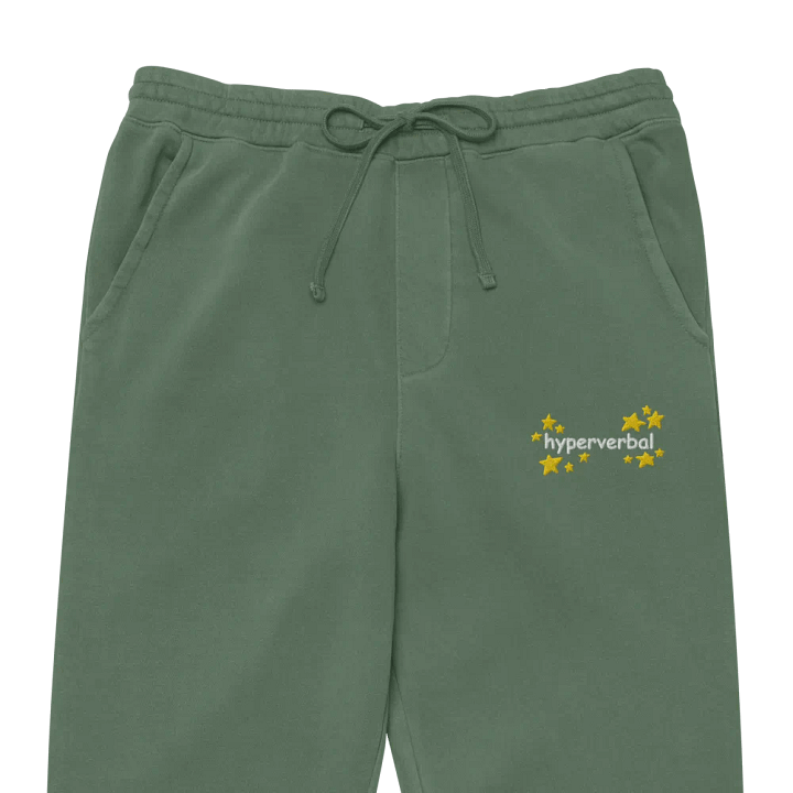 hyperverbal (comic sans and stars) embroidered pigment dyed joggers product image (1)