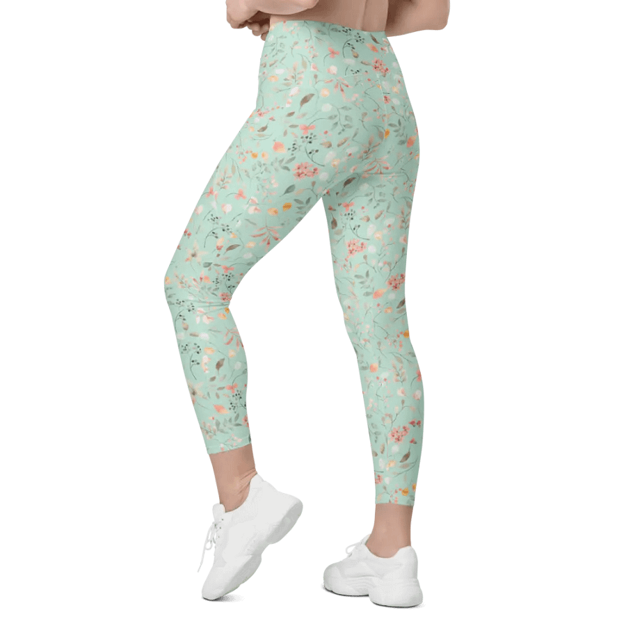 Floral Bliss Crossover Leggings with Pockets product image (7)